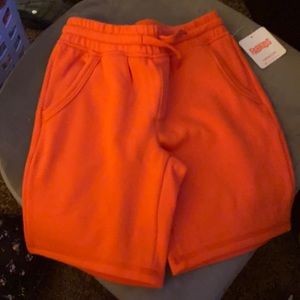 Boys gym sweat shorts size 7 color orange